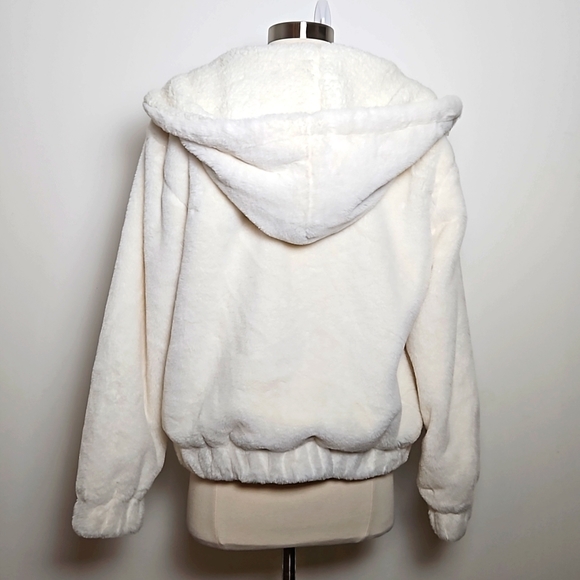 Forever 21 Plush Zip Front Hoodie Ivory - Picture 4 of 9
